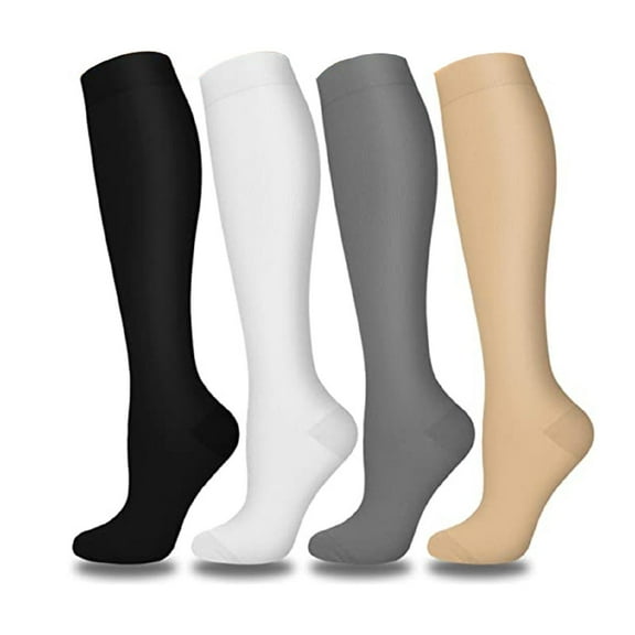 SZDUDU 4 Pairs Compression Socks for Women & Men 20-30 mmHg Circulation Support Recovery Socks for Nurses, Medical, Running, Cycling, Athletic (2XL)