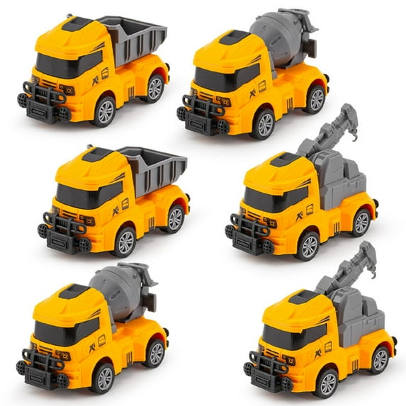 SZDUDU 6 Pcs Toy Trucks Mini Car Toys for 1 Year Old Boy, Toddler Toys Age 1 2 3 Year Old Boy Toys, Toddler Boy Toys for 1+ Year Old Boy Baby Birthday Gifts