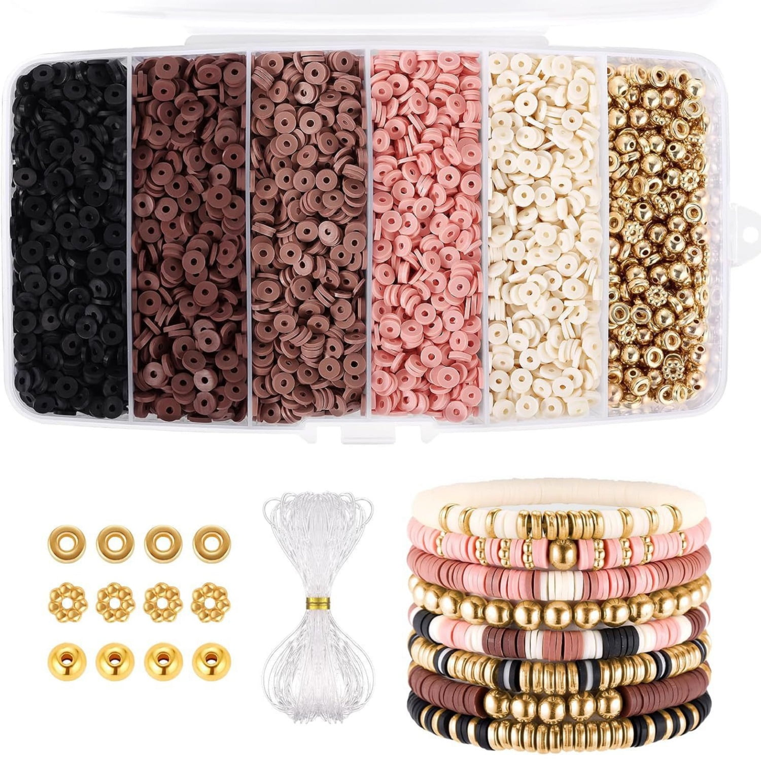 SZDUDU DIY Bracelet Making Kit for Girls, Cute Necklace Maker with Charms, Clay Beads Friendship Bracelets DIY Arts and Crafts Gifts for Kids