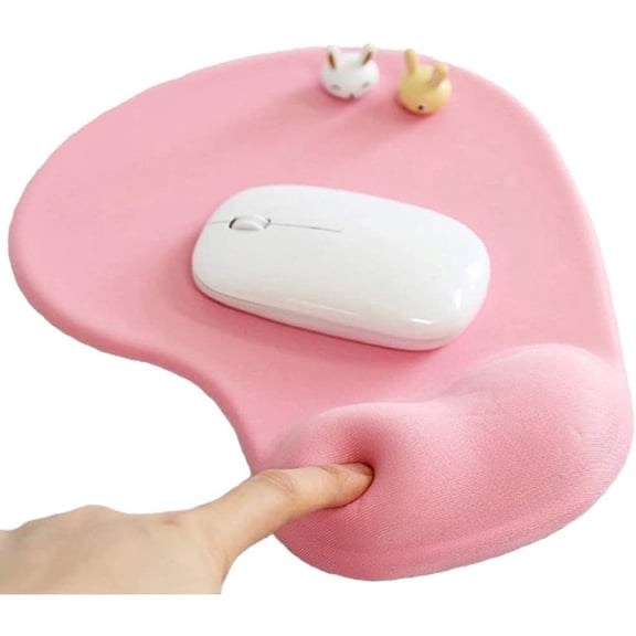Faldrake Office & Gaming Mouse Pad with Comfortable Gel Wrist Rest Support, Easy Gliding Computer Mouse Pads, Pink