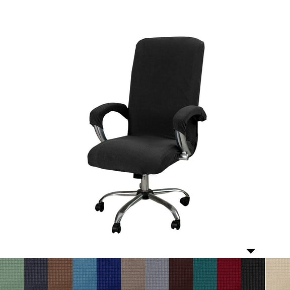 Office Chair Cover, Universal Stretchable Desk Chair Cover, Computer Chair Slipcovers Black, XL