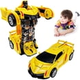 thumbnail image 1 of Toy Cars for Toddlers, Deformation Robot Cars Toys for Kids Boys, Birthday Christmas Gifts for 1-8 Years Old Boys, Yellow, 1 of 6