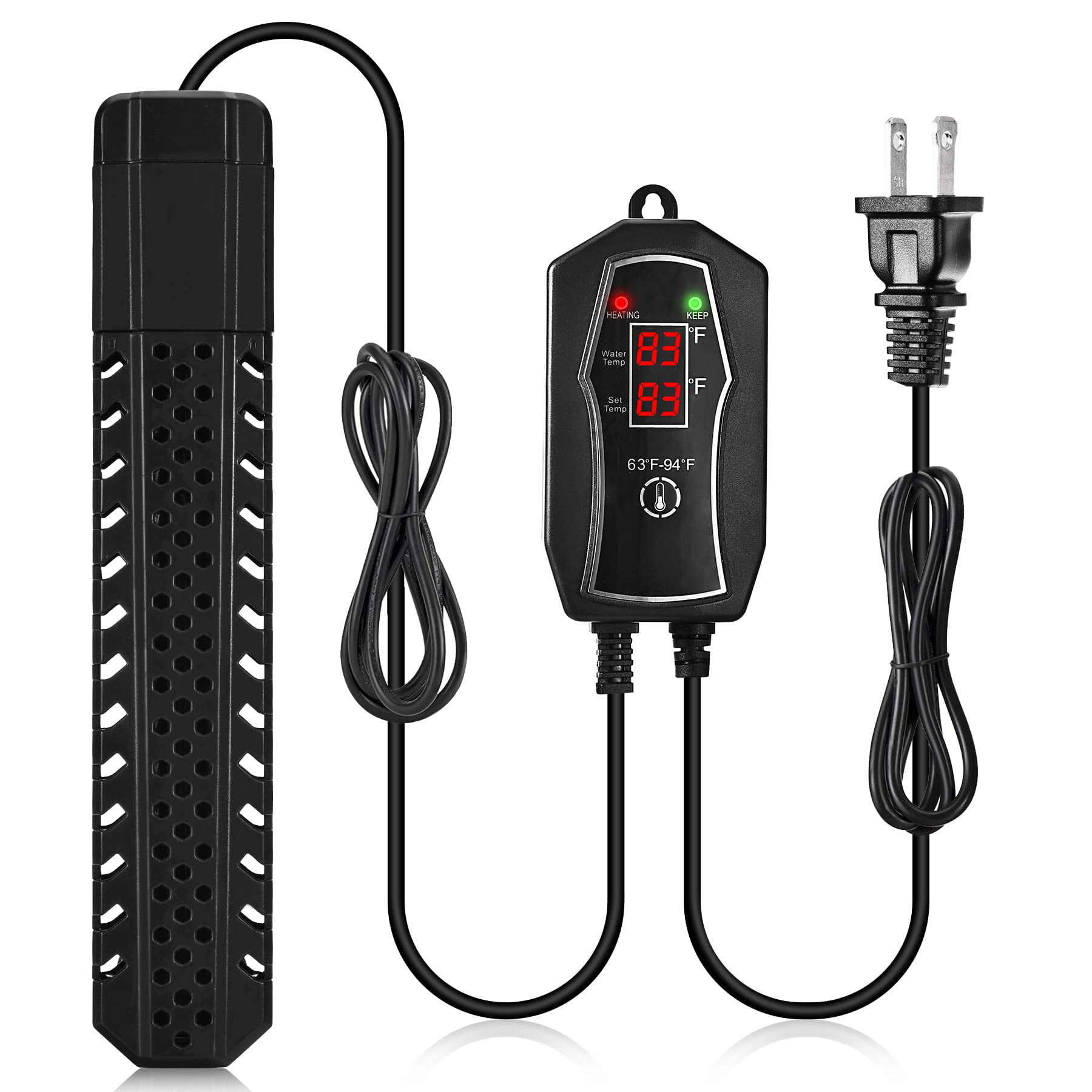 SZELAM Aquarium Heater 200W 300W 500W, Submersible Fish Tank Heaters with LED Display Controller