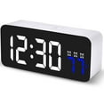 thumbnail image 1 of SZELAM Digital Alarm Clocks with Temperature Display Snooze Brightness Voice Control, 12/24hr, USB Battery Powered LED Alarm Clock with 3 Alarms for Adult Bedside Bedroom Office Travel, White, 1 of 7