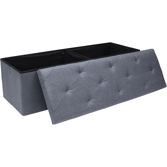 SZHLUX 43 inchs Folding Storage Ottoman , Ottoman Foot Rest, End of Bed , Storage Chest, Load 660 lb, for Living Room, Bedroom, Entrywa
