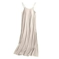 thumbnail image 1 of SZJXBUY Cami Nightgowns for Women Cooling Sleevelesss Pajamas Nightdress with Built In Bra Slouchy Sleep and Lounge Soft Dress Beige,XXL, 1 of 6