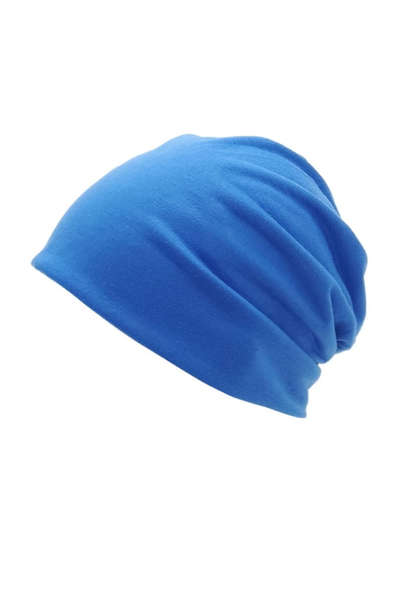Cotton Slouchy Beanie for Women Cancer Beanies for Women Chemo Headwear Hats Soft Lightweight Skull Cap Elastic Turban Dark Blue,M
