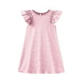 thumbnail image 1 of SZJXBUY Dress for Girls Casual Ruffle Cute A Line Summer Dresses with Pockets Pink,6-7Years, 1 of 9