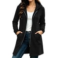 thumbnail image 1 of SZJXBUY Fall Jacket Women Hooded Plus Size Zip Up Drawstring Sweatshirt Jackets Basic Winter Casual Outerwear Coat with Pocket Black,XXXL, 1 of 8