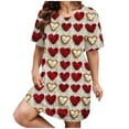 thumbnail image 1 of SZJXBUY Loose Fit Nightgowns for Women Funny Plus Size Crewneck Sleepwear Nightdress Short Sleeves Lounge Slouchy Sleepshirt Dress Khaki,XL, 1 of 5