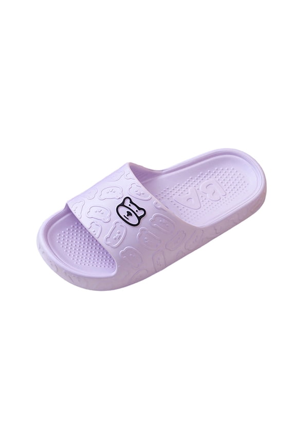Open Toe Slippers Women Summer Casual Bathroom Home Slides Cute Lightweight Non Slip Shoes Purple,40