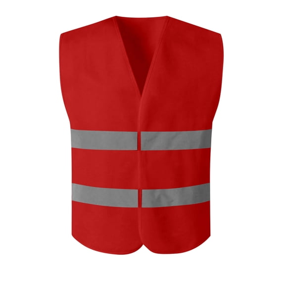 SZJXBUY Security Safety Vest for Men High Visibility Mesh Sleeveless Reflective Vests with Pockets and Zipper Breathable Workout Outerwear Top Red,Free Size