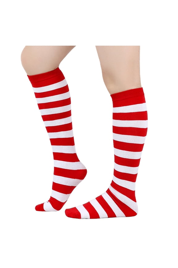 Striped Witch Socks Women Fun Novelty Athletic Tube Sock Colorful Cotton Outdoor Sport Stockings White,Free Size