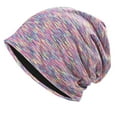 thumbnail image 1 of SZJXBUY Winter Slouchy Beanie for Women Fashion Long Baggy Knit Beanies Rainbow Thin Stretch Skull Caps Lightweight Soft Hats Purple,Free Size, 1 of 2