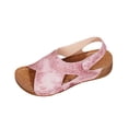 thumbnail image 1 of SZJXBUY Women's Wedges Sandals Casual Summer Beach Open-Toe Flat Sandals with Dress-Friendly Straps Non-Slip Low Heel Footwear Shoes Pink,39, 1 of 9