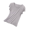 thumbnail image 1 of SZJXBUY Womens Nightshirts Sleeping Casual Modal Soft Crewneck Short Sleeve Pajama T-Shirts Basic Summer Loose Lounge Pj Tees Gray,L, 1 of 3