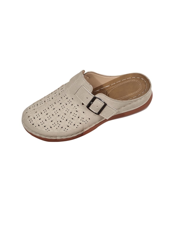 Womens Slide On Clogs Summer Breathable Comfortable Slip On Closed Toe Sandals Casual Walking Platform Slides White,40