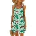 thumbnail image 1 of SZJXBUY Womens Tank Dresses Casual Midi,Sundresses for Women Beach Cover Ups Bohemian Floral Hawaiian Dress Sexy Summer Fashion Mini Tank Shirt Dresses Green, 1 of 5