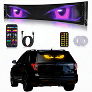 SZKUZMA 24in*5in Smart LED Matrix Pixel Display - App Controlled Programmable Scrolling Text Panel, USB Plug & Play Wide Tech Sign for Car Window & Storefront, ABS Shell