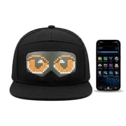 SZKUZMA 16x32 HD LED Smart Hat - Voice-Activated App Sync - Programmable Scrolling Message Cap - USB Powered Tech Gear for DJ Party Night Events