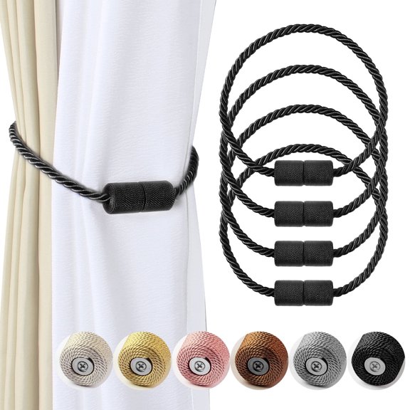 SZLHMZ Curtain Clip 4/8 Pieces Braided Buckle Rope, Magnetic Curtain Tiebacks, Modern Simple Style Curtain Tiebacks