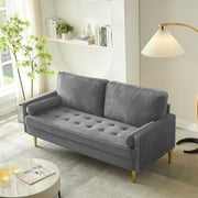 SZLIZCCC 67" Modern Velvet Loveseat Sofa, Mid-Century Tufted Upholstered Small Love Seat Couch for Living Room