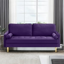 SZLIZCCC 67" Modern Velvet Loveseat Sofa, Mid-Century Tufted Upholstered Small Love Seat Couch for Living Room