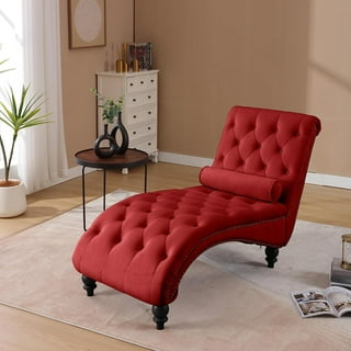 Red chaise lounge indoor discount