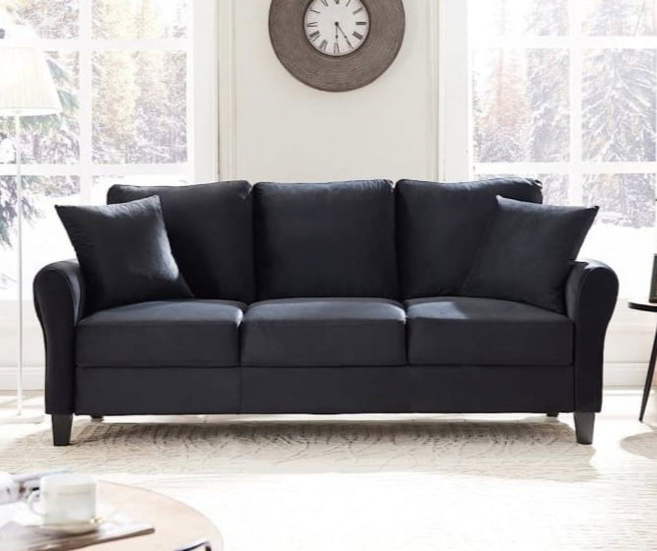 SZLIZCCC Cream Velvet Sofa Three Seater Couch，78 inches Long Sofas,Soft