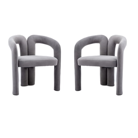 SZLIZCCC Fabric Barrel Side Chairs Set of 2, Modern Designed Upholstered Fabric Accent/Dining Chair, Kitchen Armchair for Living Room