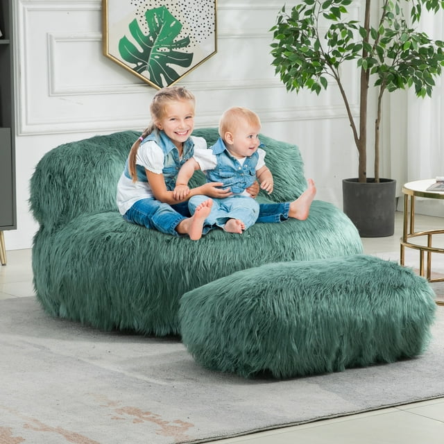 ANUWAA Bean Bag Chair Cover Soft Suede Fabric Bean Bag Cover