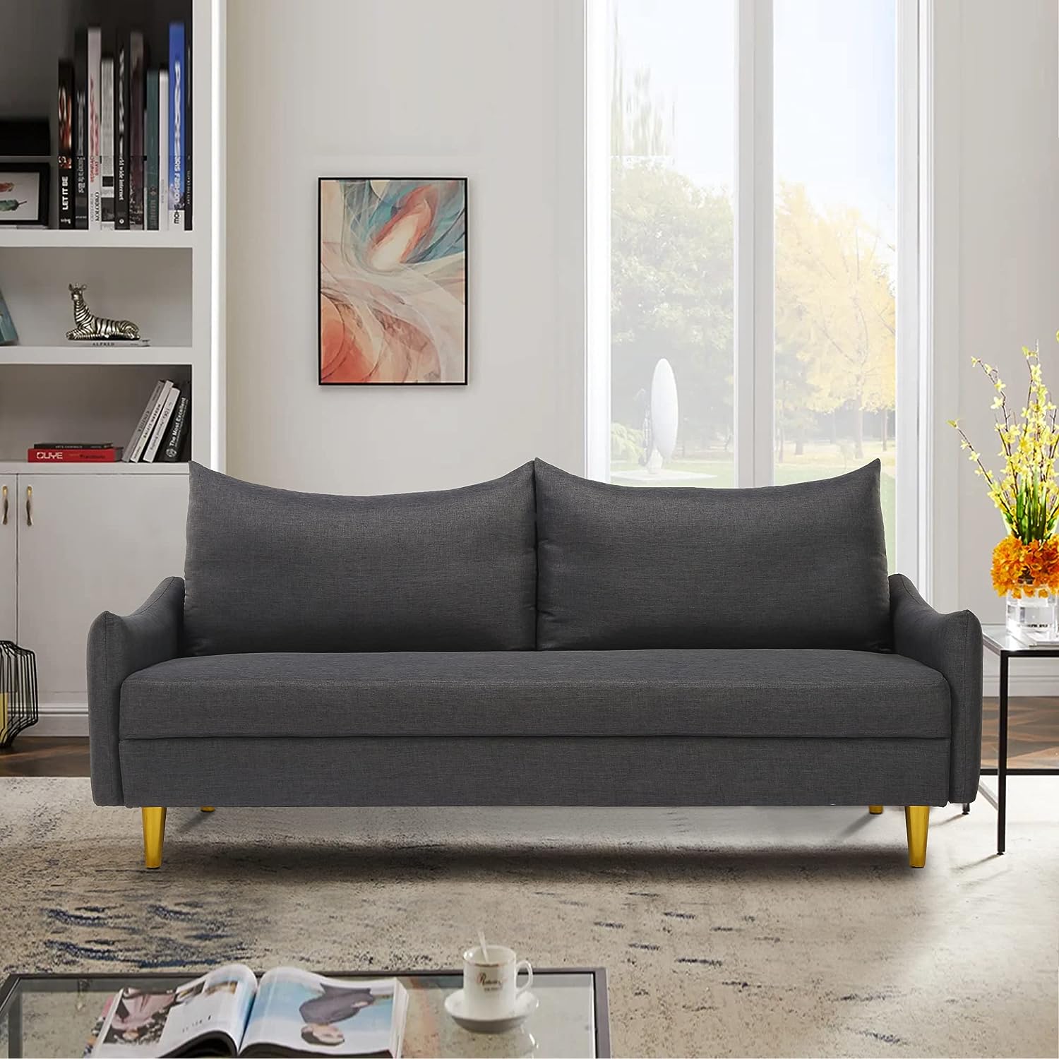 SZLIZCCC Loveseat Sofa, 67'' Mid Century Modern Small Love Seats