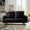 SZLIZCCC Loveseat Sofas for Living Room, Mid Century Modern PU Leather