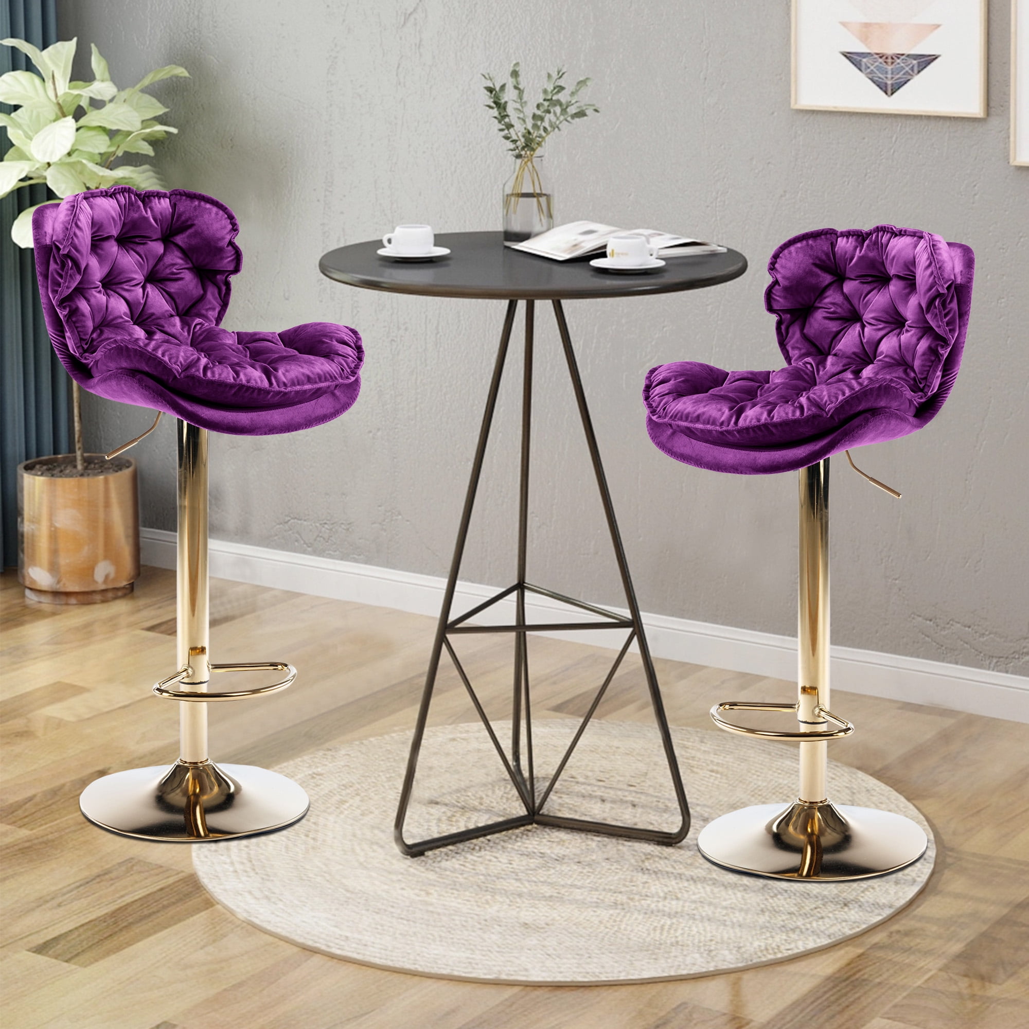 Dark Plum Bar Stools Buy Skyler Art Deco Bar Stool With Curved