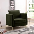 thumbnail image 1 of SZLIZCCC Modern Velvet Accent Chair, Single Sofa Chairs Armchair with Square Arm, Upholstered Accent Chairs for Living Room Green, 1 of 7
