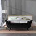 thumbnail image 1 of SZLIZCCC Storage Bed Bench for Bedroom, Velvet Upholstered Rolled Armed Button Tufted Bench Black, 1 of 8