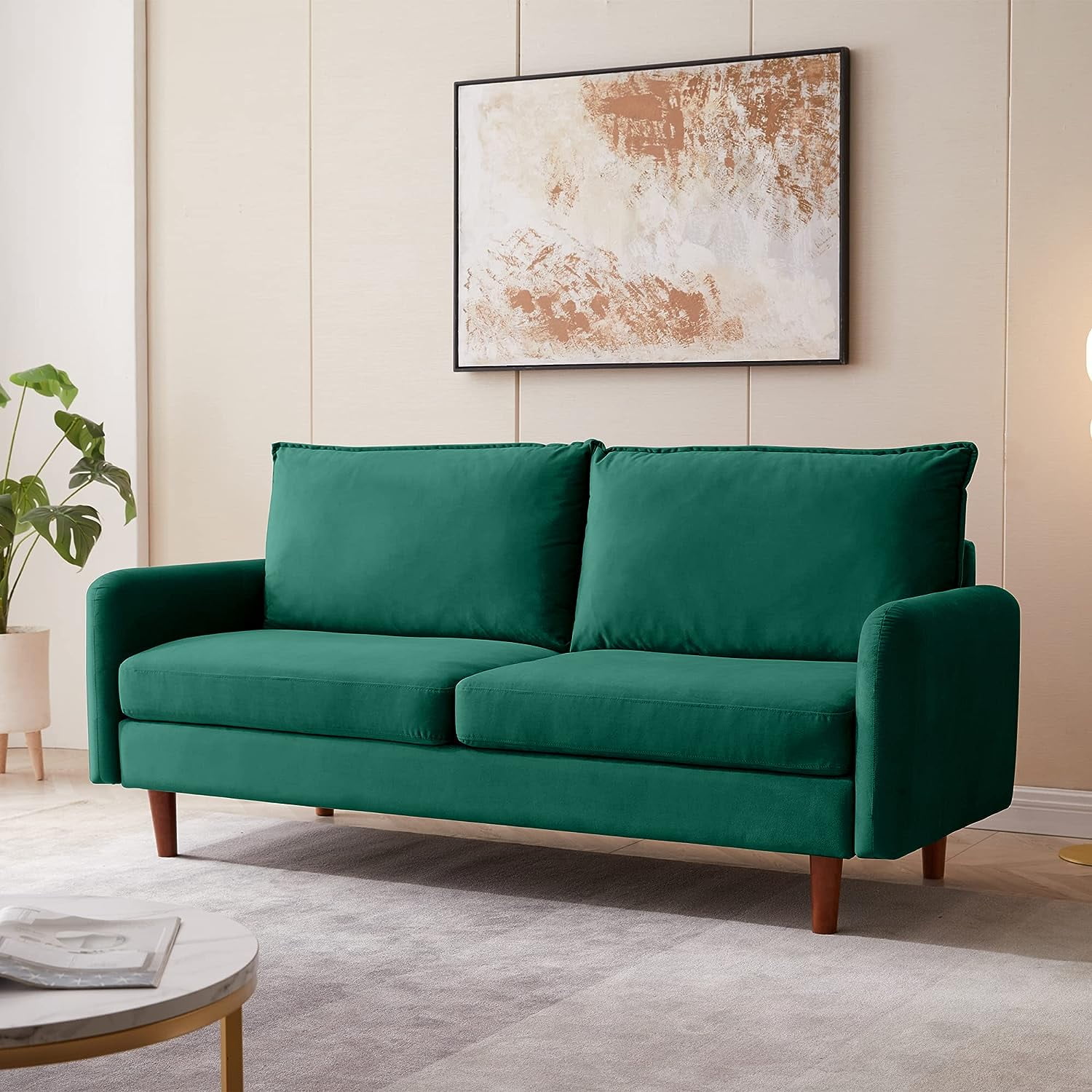SZLIZCCC Velvet Loveseat Sofa, 69'' Mid Century Modern Small Love Seats