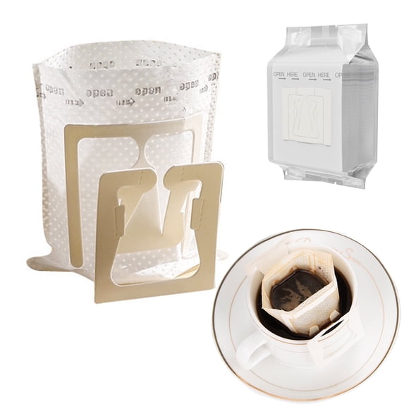 SZLYTYUN 50PCS Portable Coffee Filter Paper Bags Hanging Ear Drip Coffee Single Drinker Bags Disposable Drip Coffee Filter Bags are suitable for home, office, travel and camping.