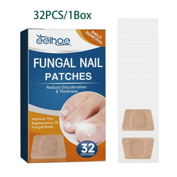 SZML 32/64PCS Foot Nail Repair Patch Grey Fungal Nail Thicken Soft Paronychia Infection Hand Nail Correction Sticker Ingrown Toenail