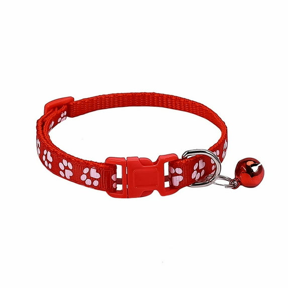 SZML Pet Collar With Bell Cartoon Footprint Colorful Dog Puppy Cat Accessories Kitten Collar Adjustable Safety Bell Ring Necklace Pet