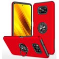 thumbnail image 1 of SZMLOGB Phone Case for XiaoMi POCO X3/X3 NFC with Ring Holder Shock Resistant Scratch Resistant PC Silicone Heavy Duty Protective Case-red, 1 of 6