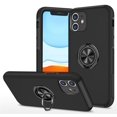 thumbnail image 1 of SZMLOGB Phone Case for iphone 11(6.1") with Ring Holder Shock Resistant Scratch Resistant PC Silicone Heavy Duty Protective Case-black, 1 of 6