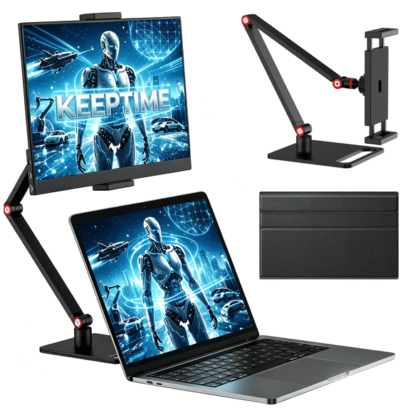 KEEPTIME 15.6" Portable Monitor Zero Frame, Ultra Slim 1080P FHD 100% sRGB IPS Display, Plug & Play Second Screen for Windows Mac Android Switch PS5