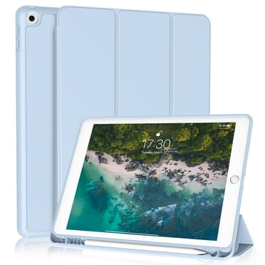 SZPSGC Case for iPad 9th/8th/7th Generation 10.2 Inch Model with Pencil Holder,Slim Tablet Cover with Soft TPU Back,Auto Wake/Sleep, Blue