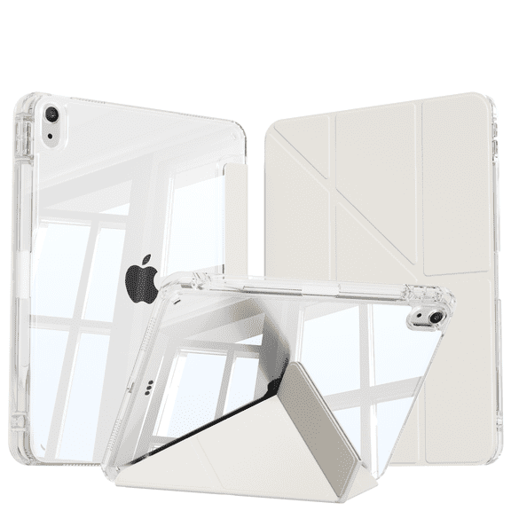 SZPSGC Case for iPad a16 11th Generation 11 Inch (2025), 10th Gen 10.9 Inch (2022) Y-fold Stand with Apple Pencil Holder & Sleep/Wake Cover,White