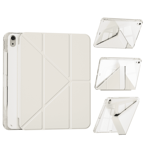 SZPSGC Case for iPad a16 11th Generation 11 Inch (2025), 10th Gen 10.9 Inch (2022) Y-fold Stand with Apple Pencil Holder & Sleep/Wake Cover,White