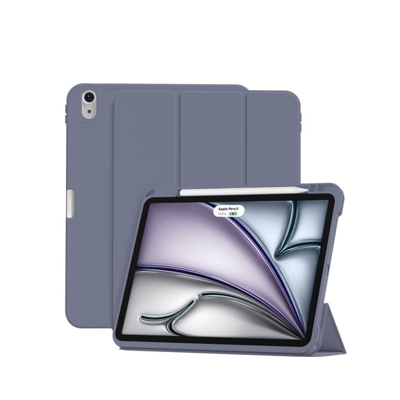 SZPSGC Case for iPad Air 11 Inch M4/M3/M2 (2026/2025/2024), iPad Air 5th/4th Generation (2022/2020 10.9 Inch), Slim Trifold Stand Protective Cover with Pencil Holder, Auto Sleep/Wake, Purple