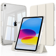 SZPSGC Case for iPad A16 11th/10th Generation 2025/2022 with Pencil Holder, iPad 11/10.9inch Transparent Case, Removable Slide Cover , Auto Sleep/Wake, Purple