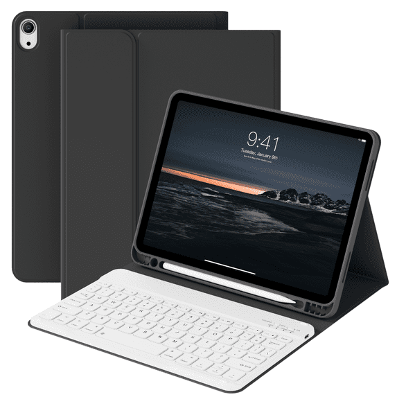 SZPSGC for iPad (A16) 11th 10th Generation Case with Keyboard 11 inch 2025/2022,,Wireless Detachable Keyboard with Pencil Holder for iPad 10th Gen 10.9 Inch, Auto Wake/Sleep,Black