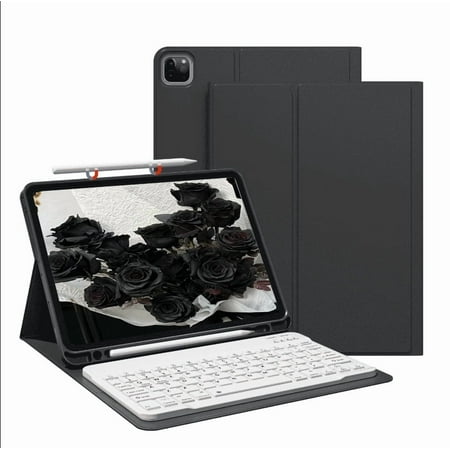 SZPSGC Keyboard Case for iPad Pro 11 Inch 4th 3rd 2nd Generation, Detachable Bluetooth Keyboard with Pencil Holder, Auto Wake/Sleep,Black
